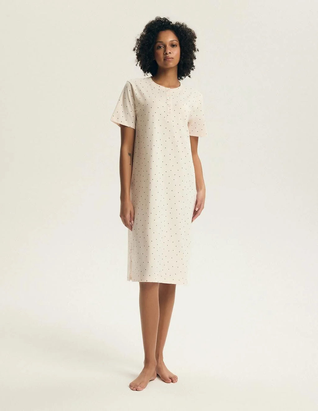 Evika | camicia da notte in cotone con stampa fragole