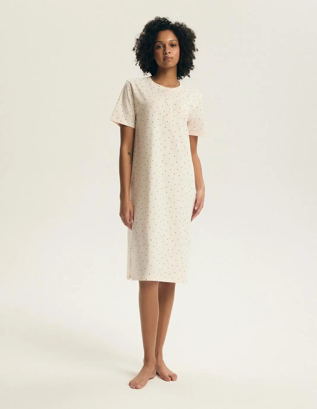 Evika | camicia da notte in cotone con stampa fragole