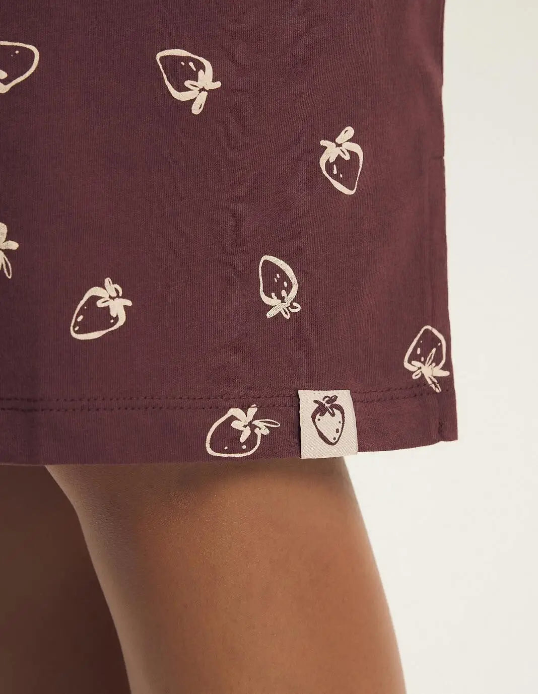 Evika | camicia da notte in cotone con stampa fragole