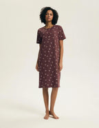 Evika | camicia da notte in cotone con stampa fragole
