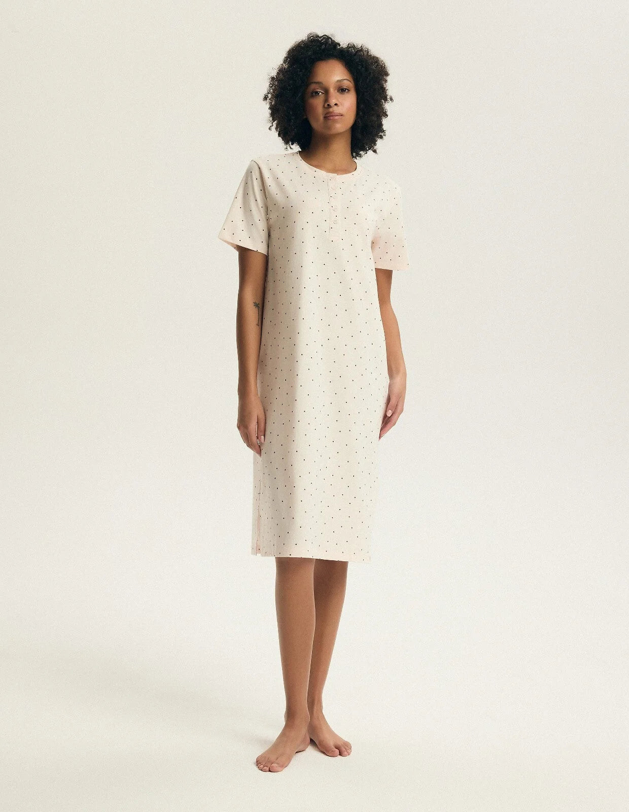 Evika - camicia da notte donna in cotone con stampa fragole