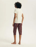 Evika | pigiama donna in cotone con pantaloni 3/4 e stampa