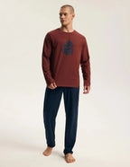 Fall - 45494 - pigiama lungo da uomo in puro cotone