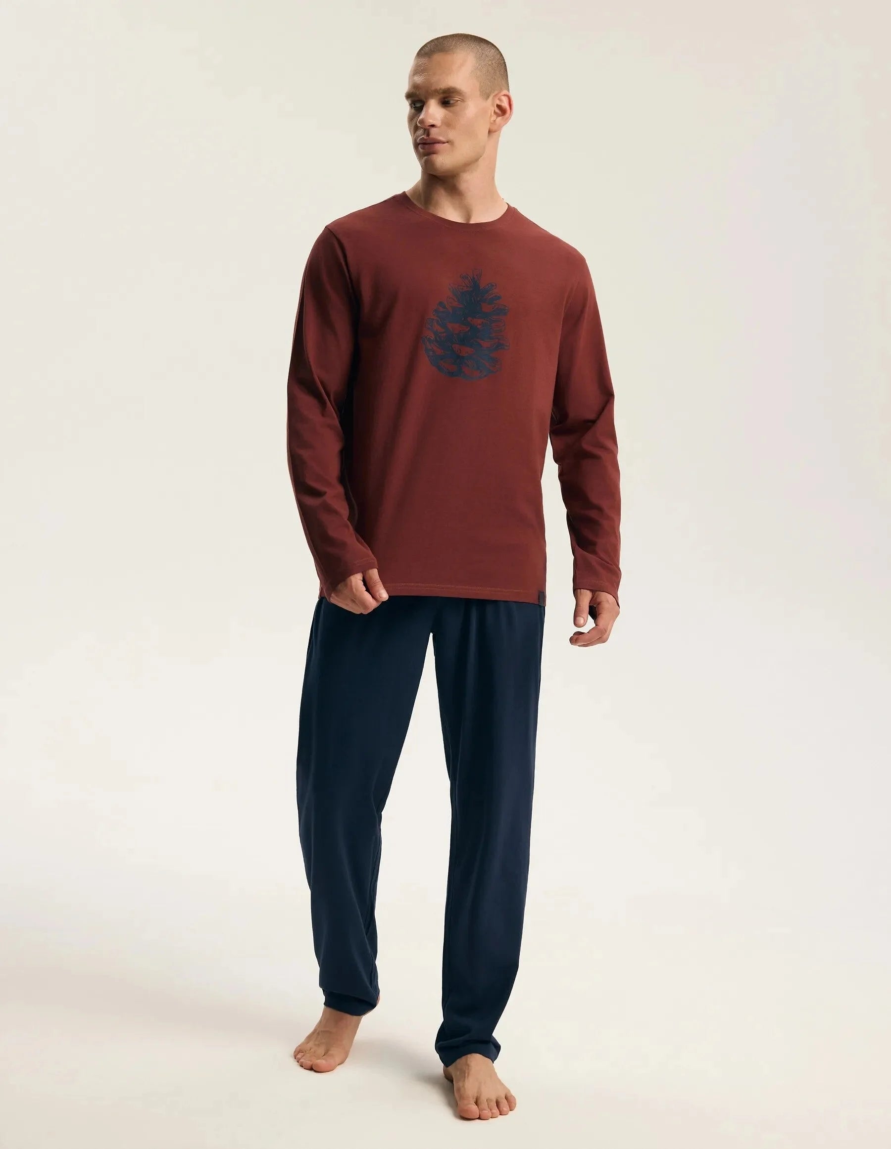 Fall - 45494 - pigiama lungo da uomo in puro cotone