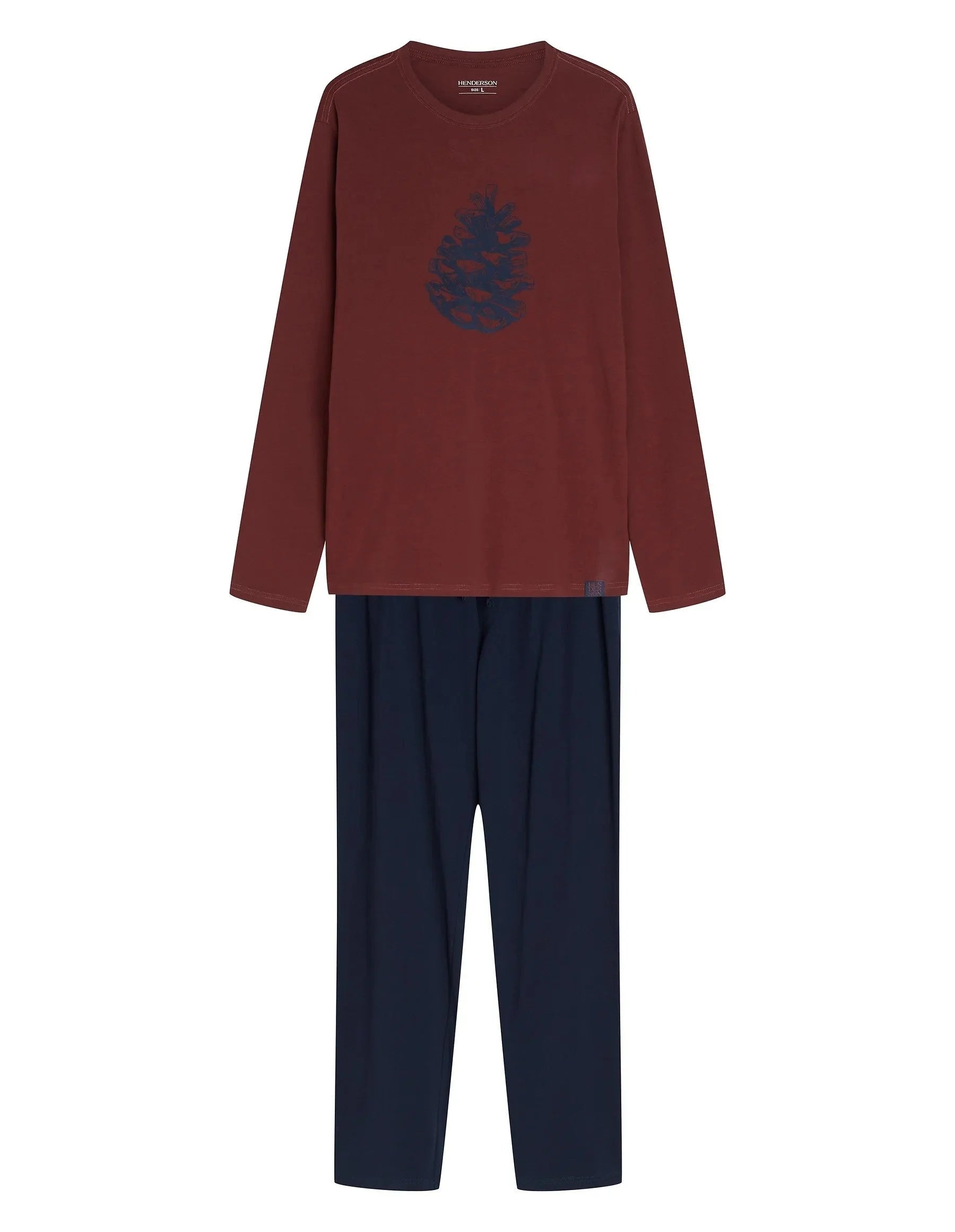 Fall - 45494 - pigiama lungo da uomo in puro cotone
