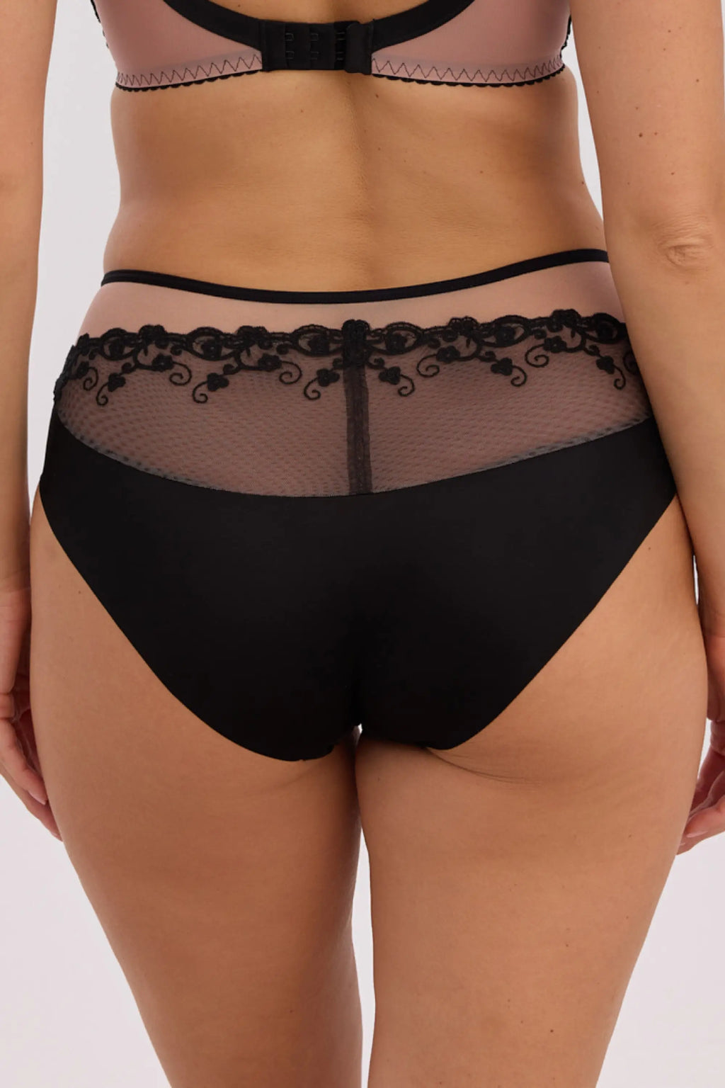 Fatma | slip donna in microfibra e tulle ricamato