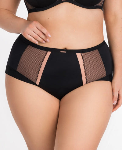 Luisse lux - k442/1 - nero - slip da donna a vita alta