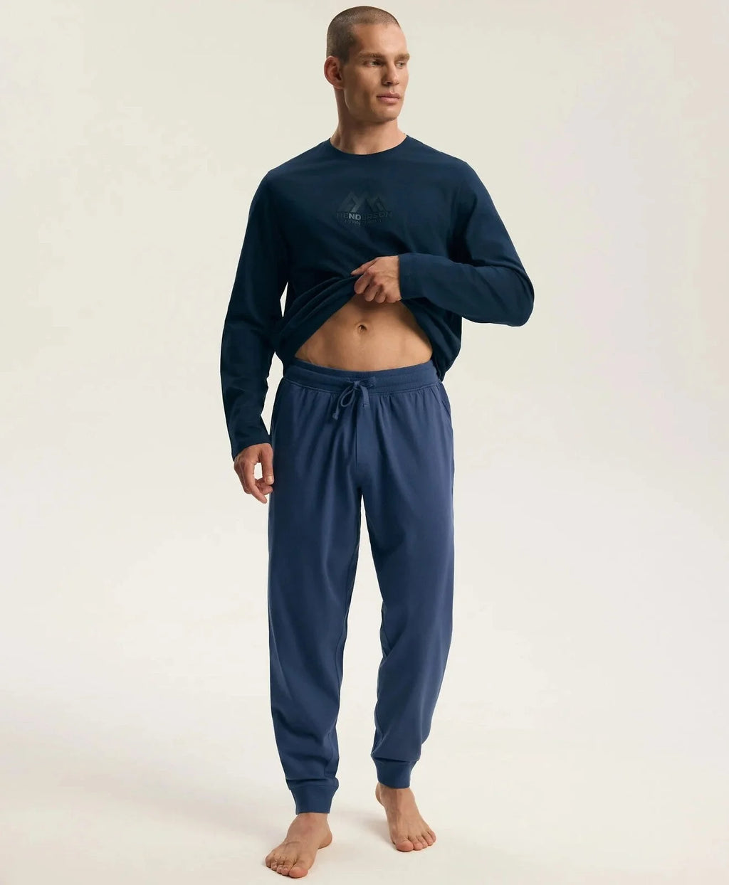 Fin - 45499 - pigiama lungo da uomo in puro cotone