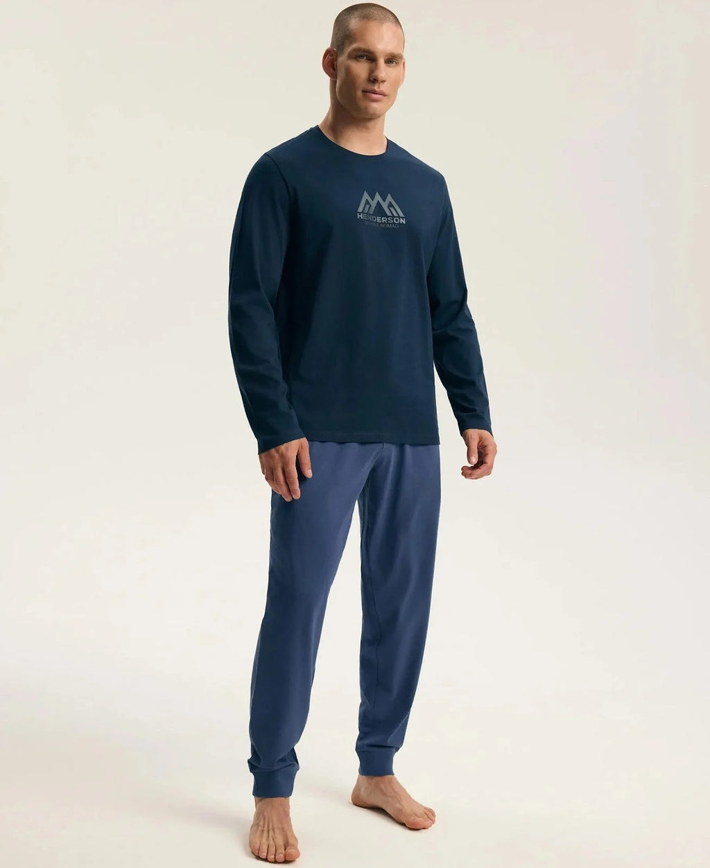 Fin - 45499 - pigiama lungo da uomo in puro cotone