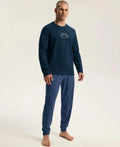 Fin - 45499 - pigiama lungo da uomo in puro cotone