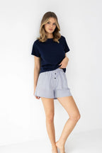 Finley - pigiama corto da donna in cotone e szorty stretch
