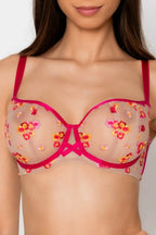 (flora) balconette soft in tulle nude ricamato