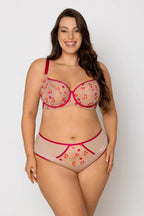 (flora) slip in tulle con ricamo floreale