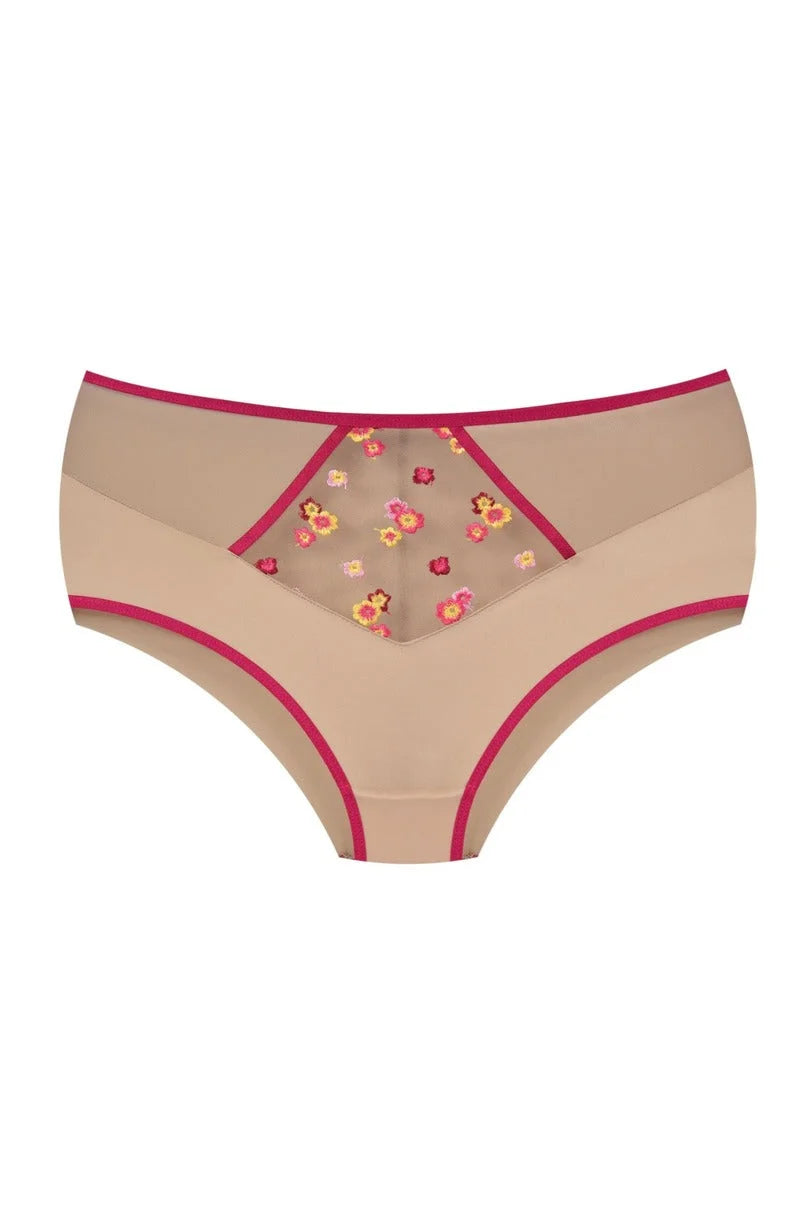 (flora) slip in tulle con ricamo floreale