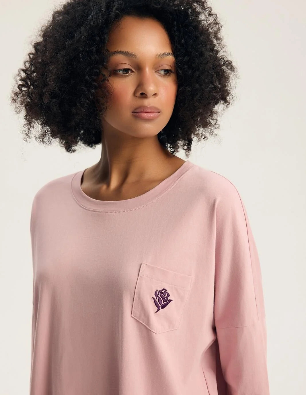 Galla - camicia da notte donna in cotone con taschino