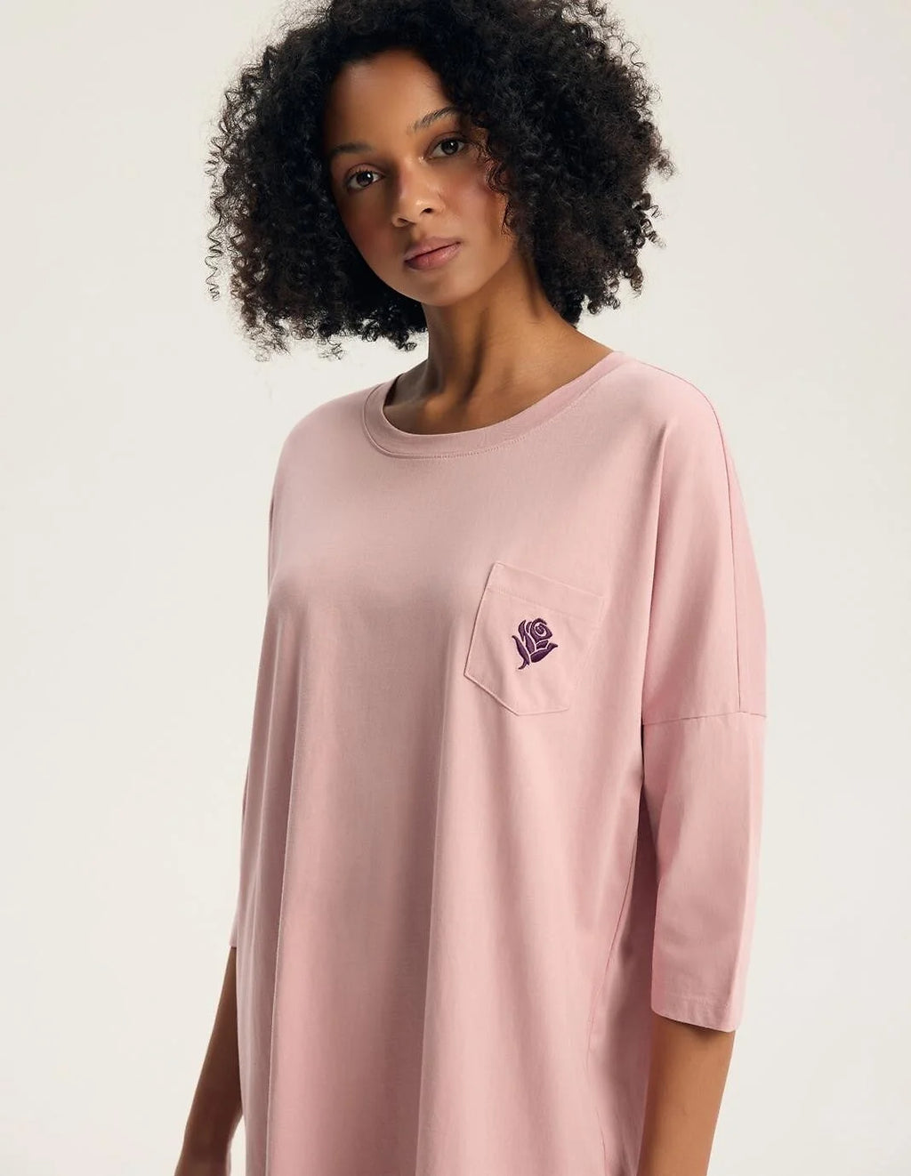 Galla - camicia da notte donna in cotone con taschino