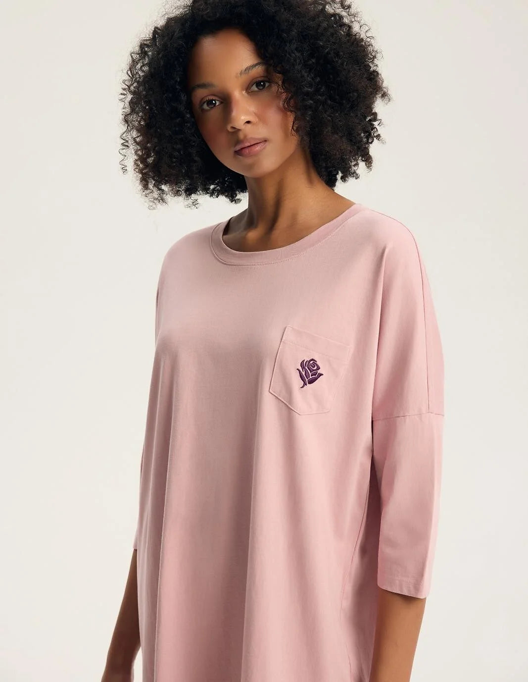 Galla - camicia da notte donna in cotone con taschino
