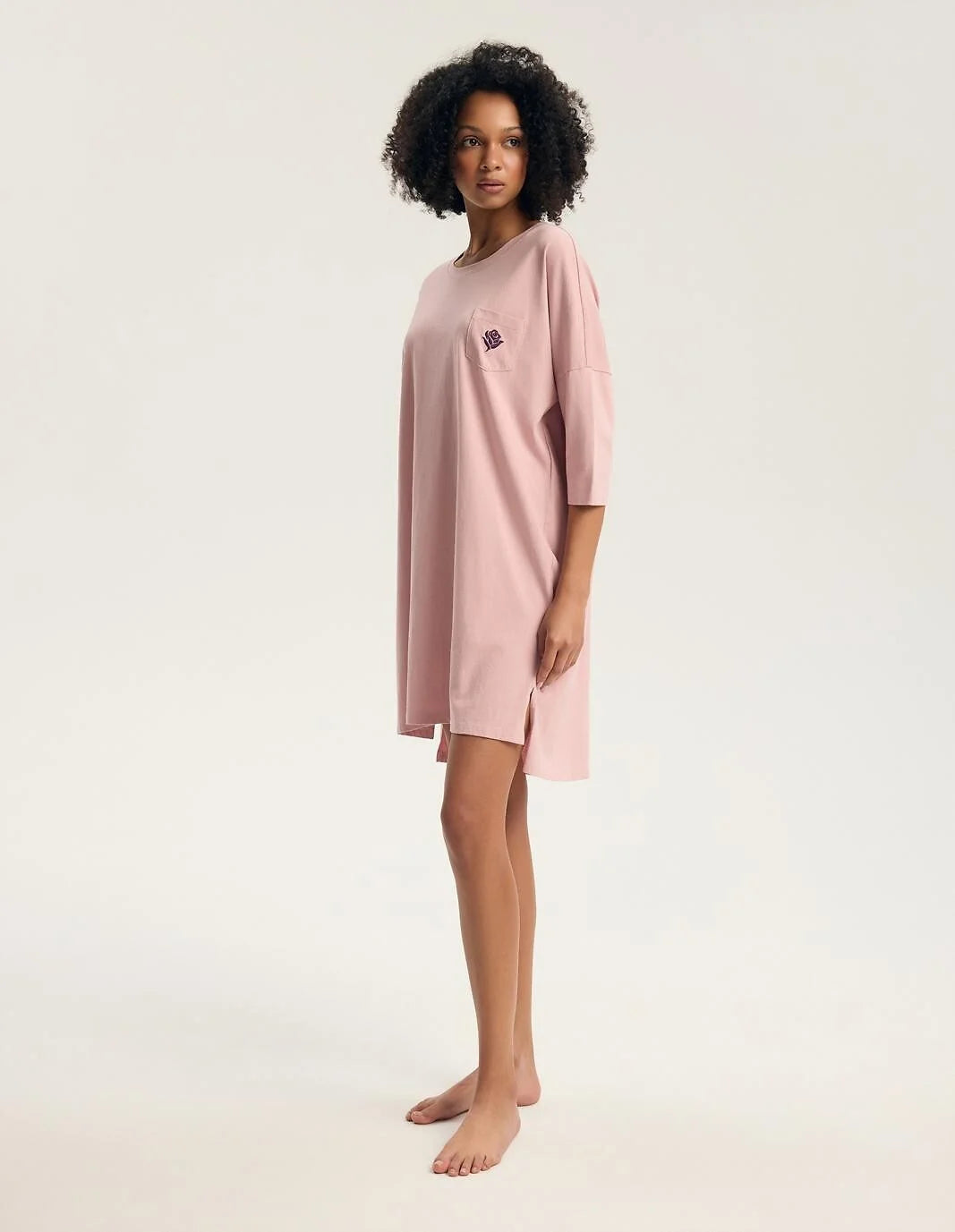 Galla - camicia da notte donna in cotone con taschino