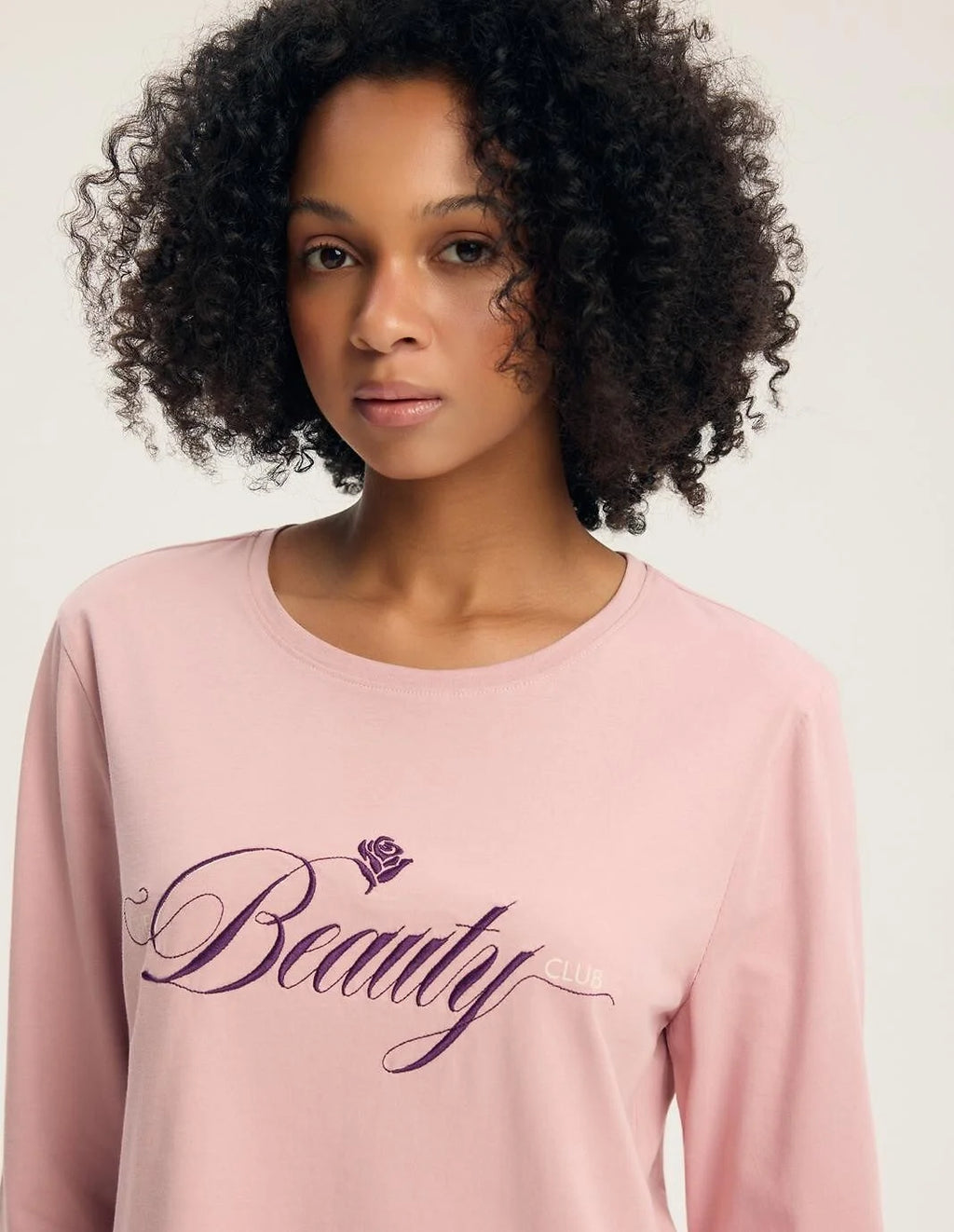 Galla - pigiama lungo da donna in puro cotone con grafica