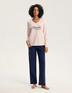 Gianna - pigiama lungo da donna in 100% cotone