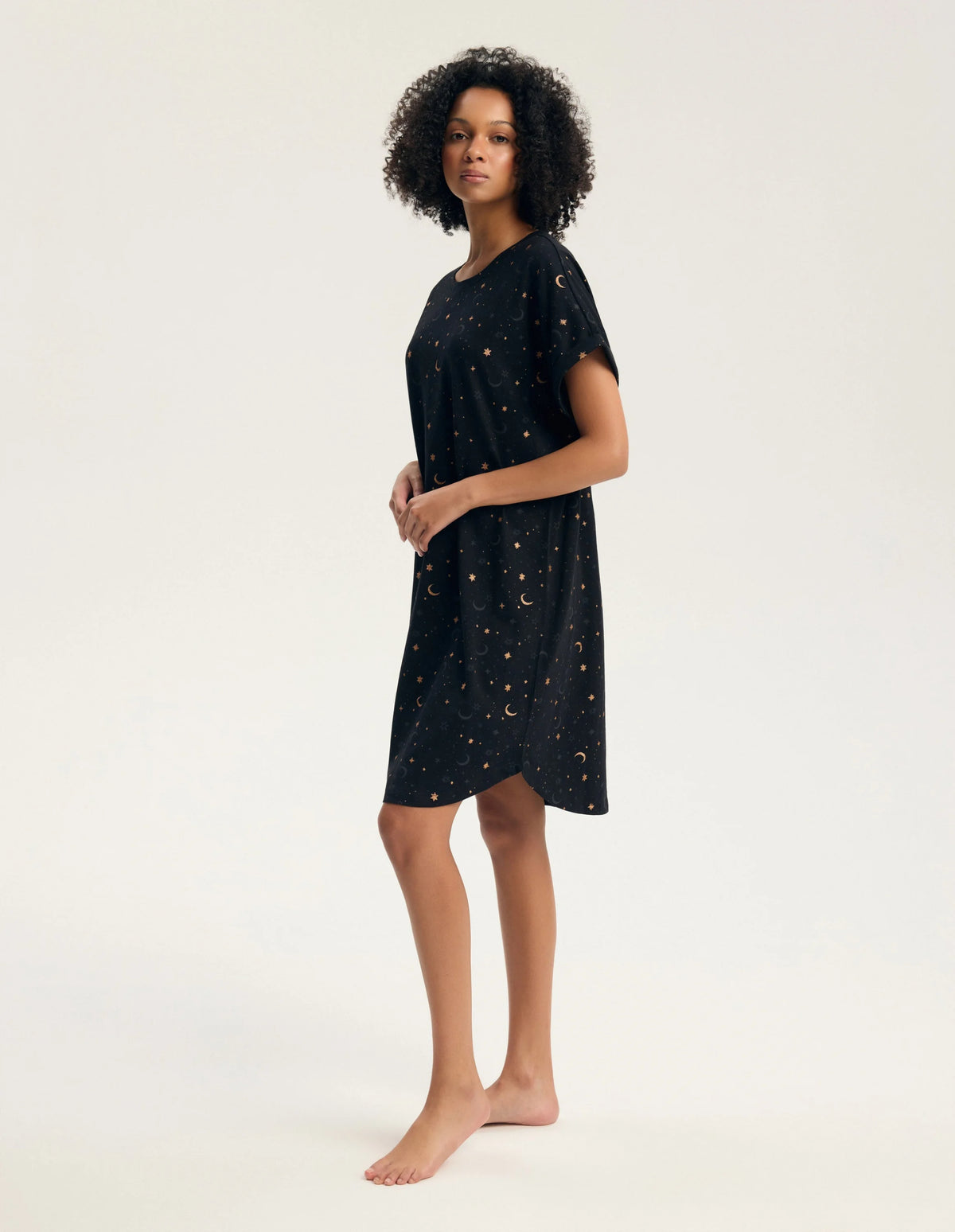 Gilly - 45441 - camicia da notte in cotone con stampa lune