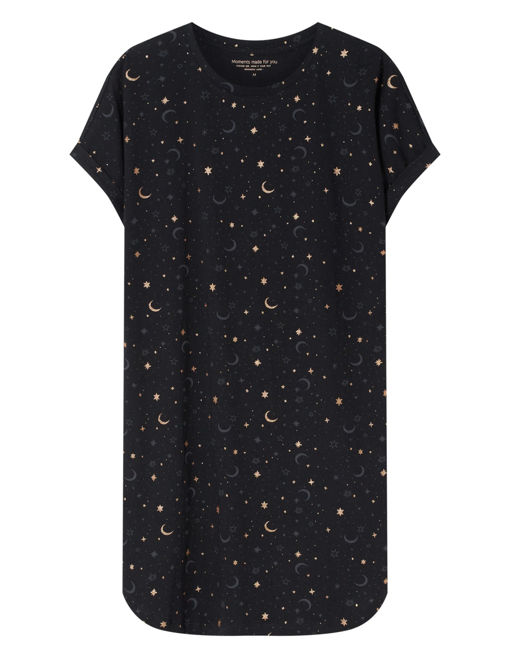 Gilly - 45441 - camicia da notte in cotone con stampa lune