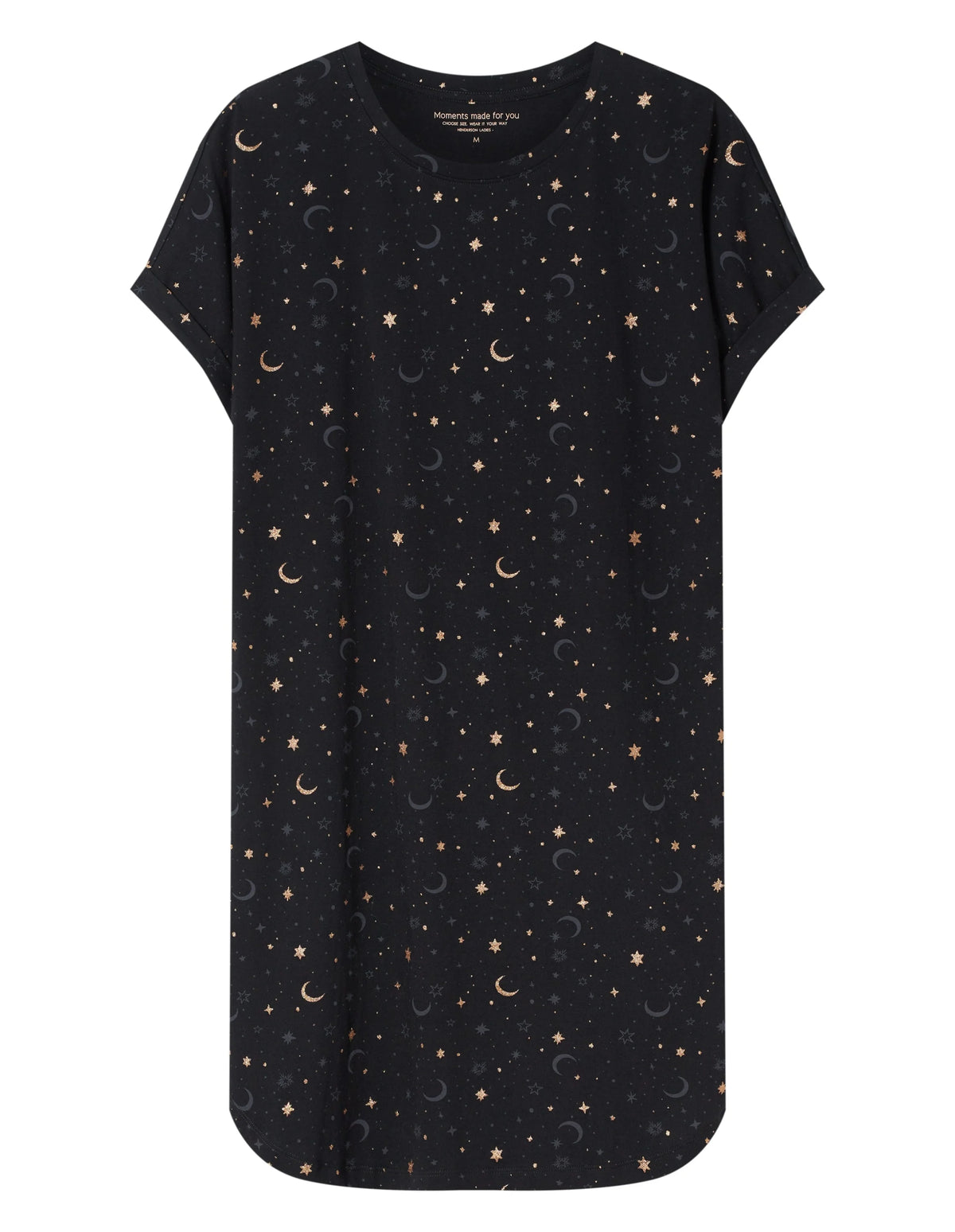 Gilly - 45441 - camicia da notte in cotone con stampa lune