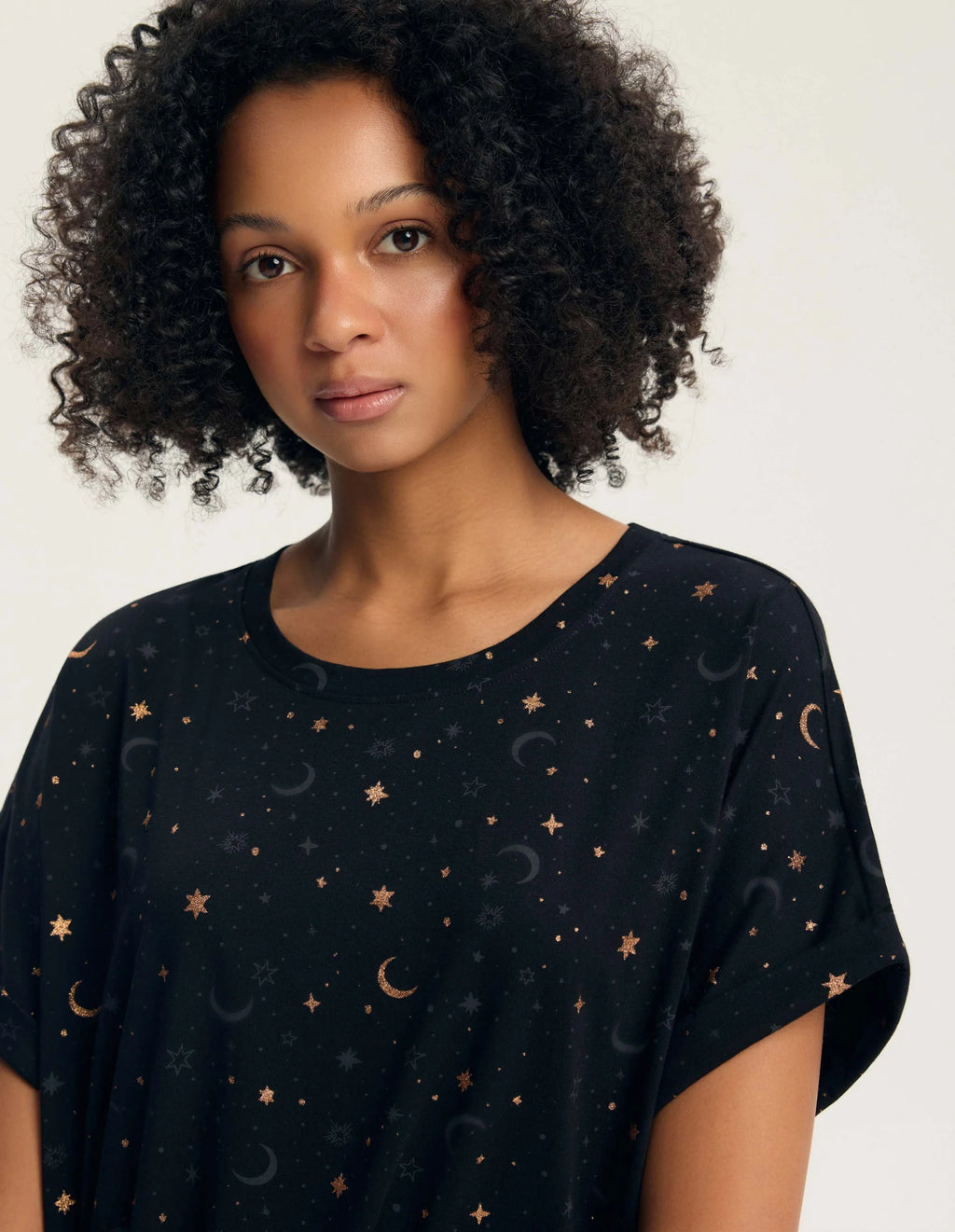 Gilly - 45441 - camicia da notte in cotone con stampa lune