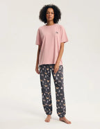 Ginni - pigiama da donna in cotone con t-shirt manic corta