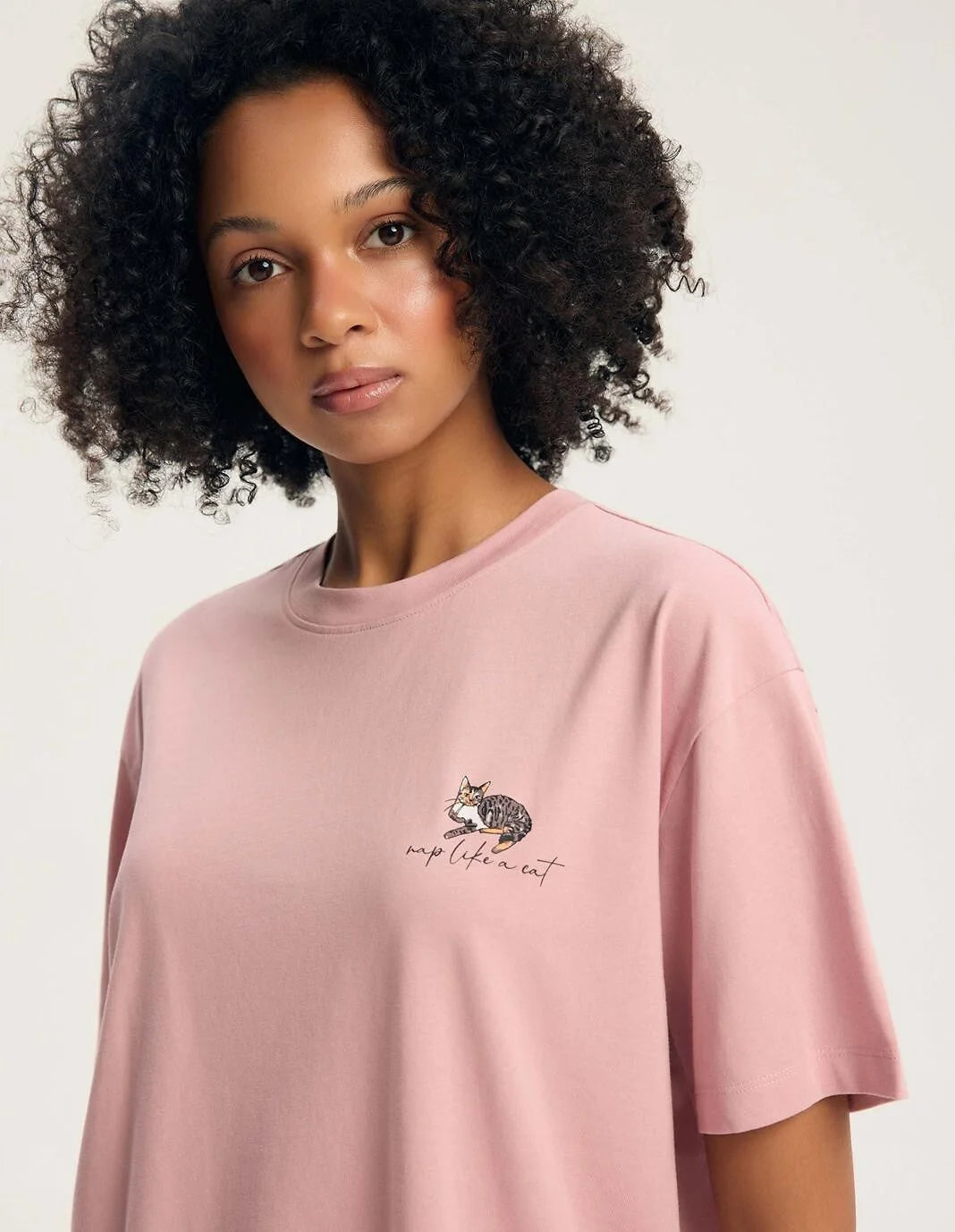 Ginni - pigiama da donna in cotone con t-shirt manic corta