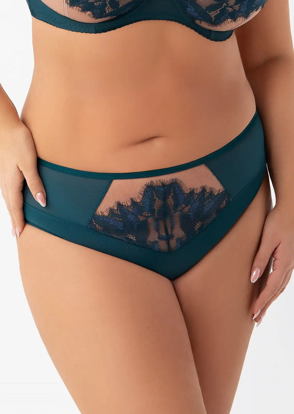 Glen | slip a vita alta in tulle e pizzo effetto invisibile