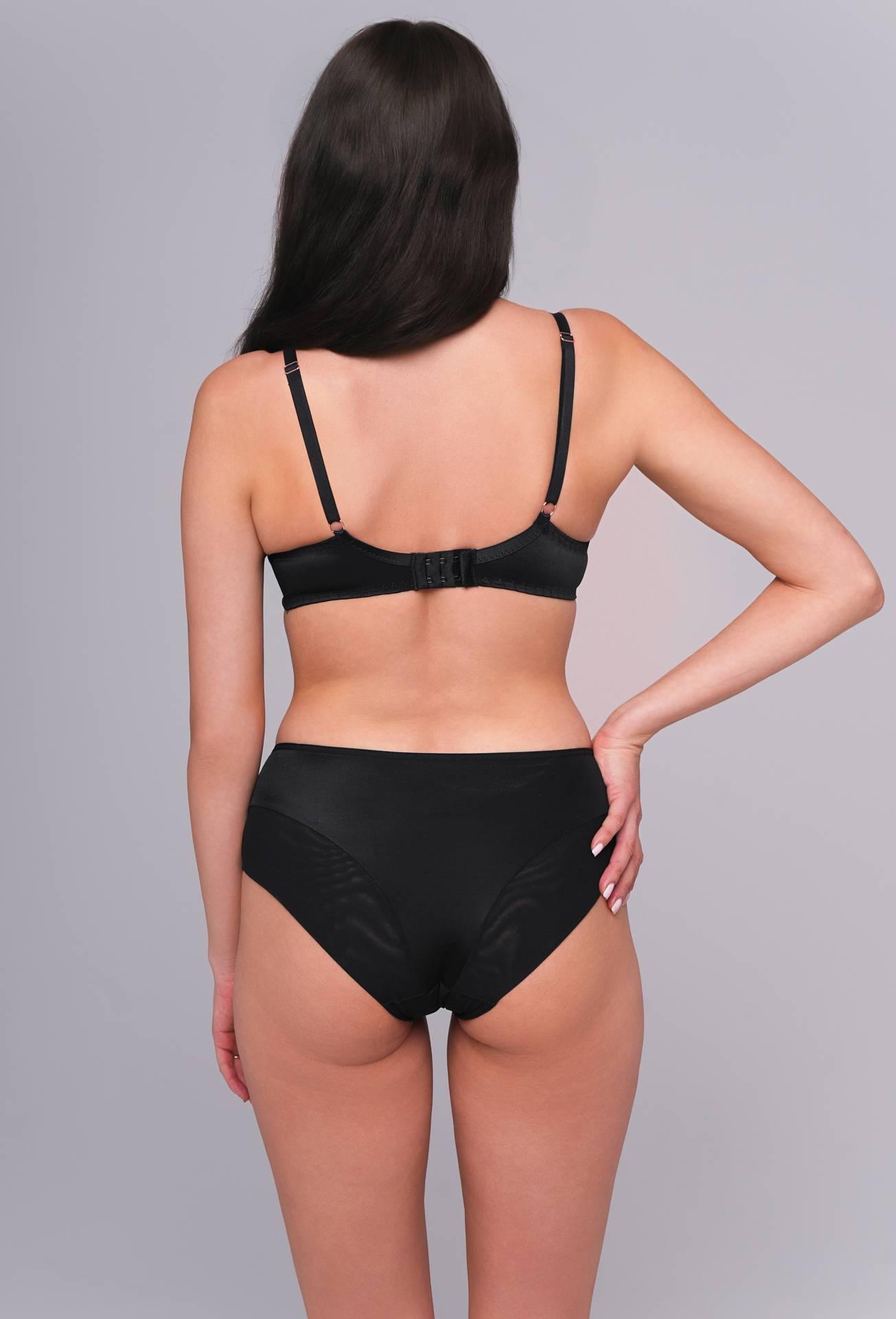 Gloria | reggiseno sfoderato in pizzo nero su tulle nudo