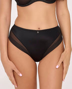 Greta | slip donna brasiliano black mesh – taglio moderno