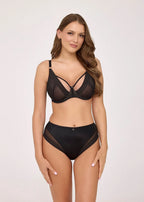 Greta | slip donna brasiliano black mesh – taglio moderno