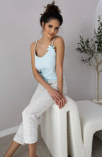 Hana | pigiama da donna in cotone - acquamarina