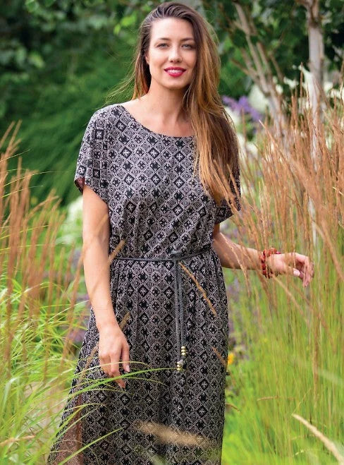 Homewear estivo in viscosa con stampa geometrica - lhd 731