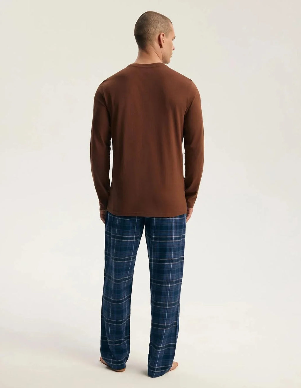 Imago - pigiama lungo da uomo henderson in puro cotone