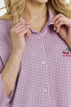 Joliee | camicia in cotone a quadri con stampa frontale