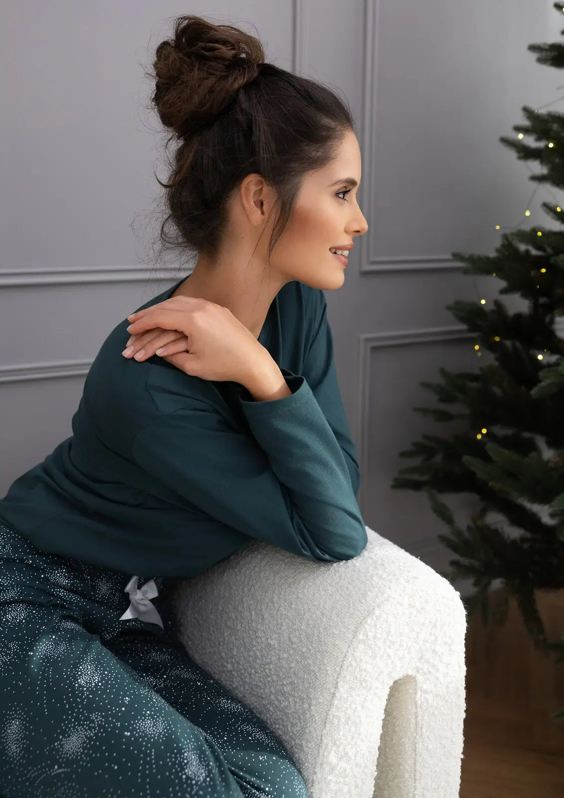 June | pigiama lungo da donna in cotone 100%