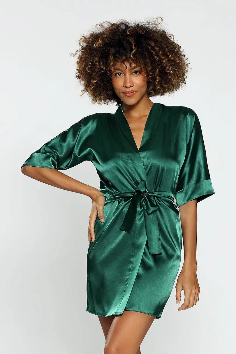 Kimono corto in raso | aghate - 90