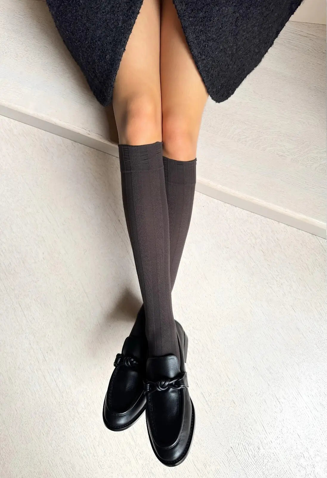 Laura | gambaletti microfibra caldi | fantasia a strisce