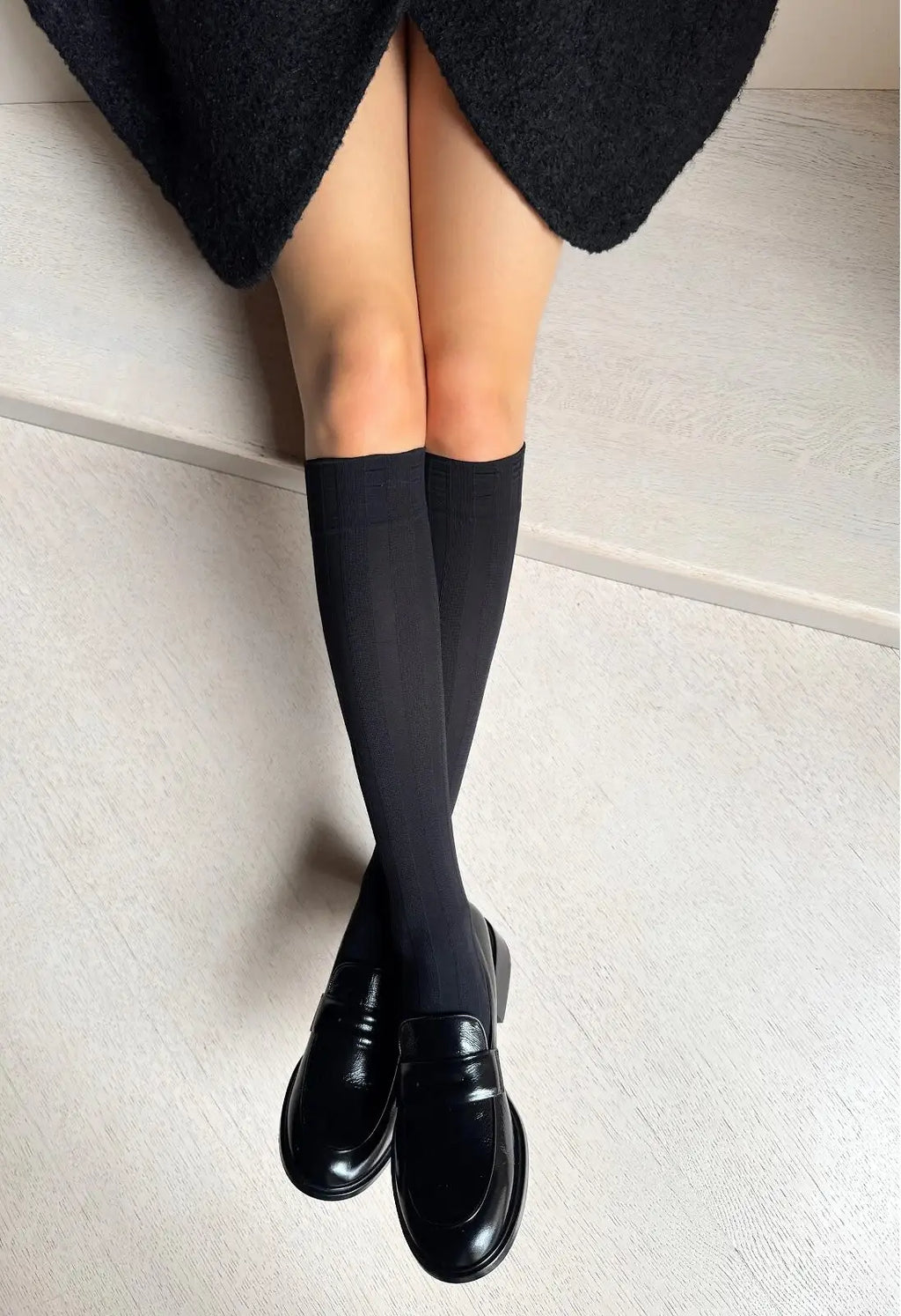 Laura | gambaletti microfibra caldi | fantasia a strisce