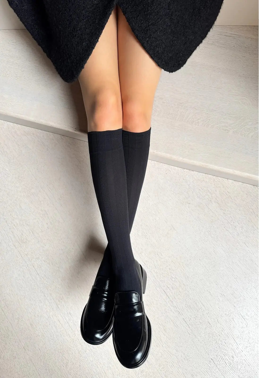 Laura | gambaletti microfibra caldi | fantasia a strisce