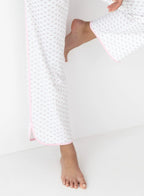 Lexie - pigiama lungo da donna in cotone con stampa rosa