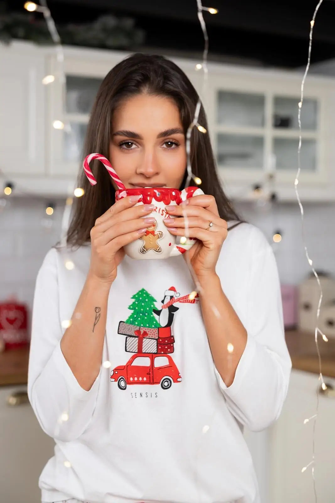 Lillian | pigiama donna 100% cotone | manica 3/4 e tema