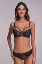 Lily | slip da donna in microfibra e pizzo - 1396 - nero