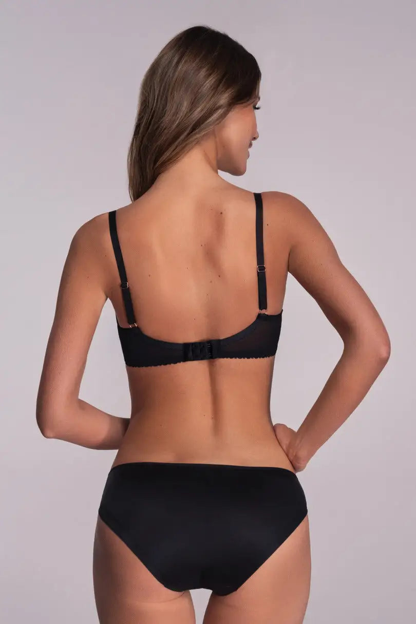 Lily | slip da donna in microfibra e pizzo - 1396 - nero