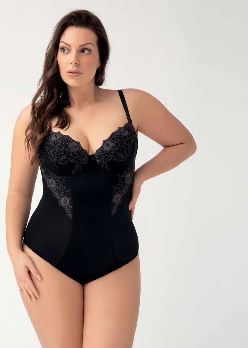 Livia | body modellante con coppe imbottite e ricami