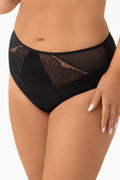 Lotta | slip donna a vita alta in microfibra e ricamo