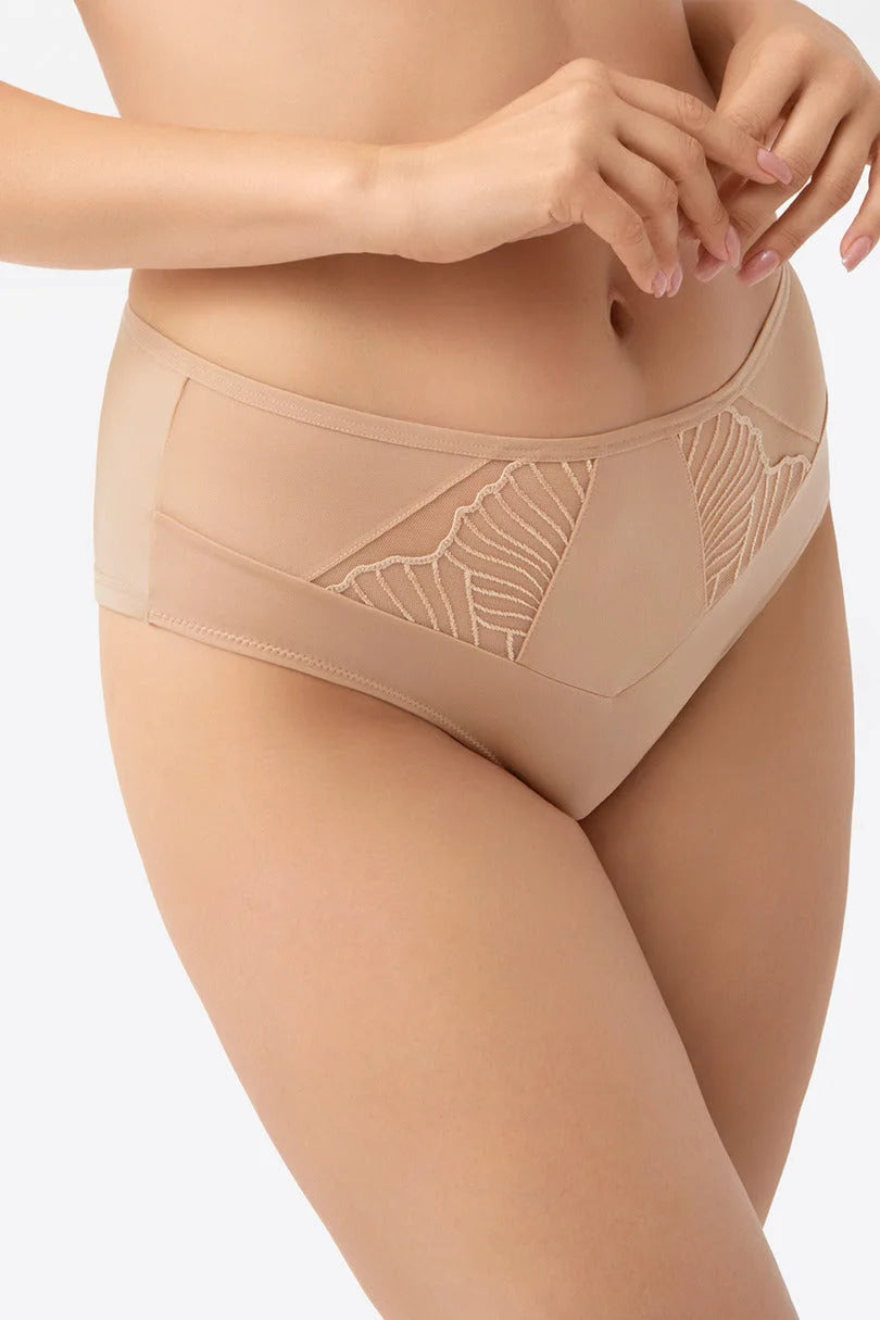 Lotta | slip donna a vita alta in microfibra e ricamo